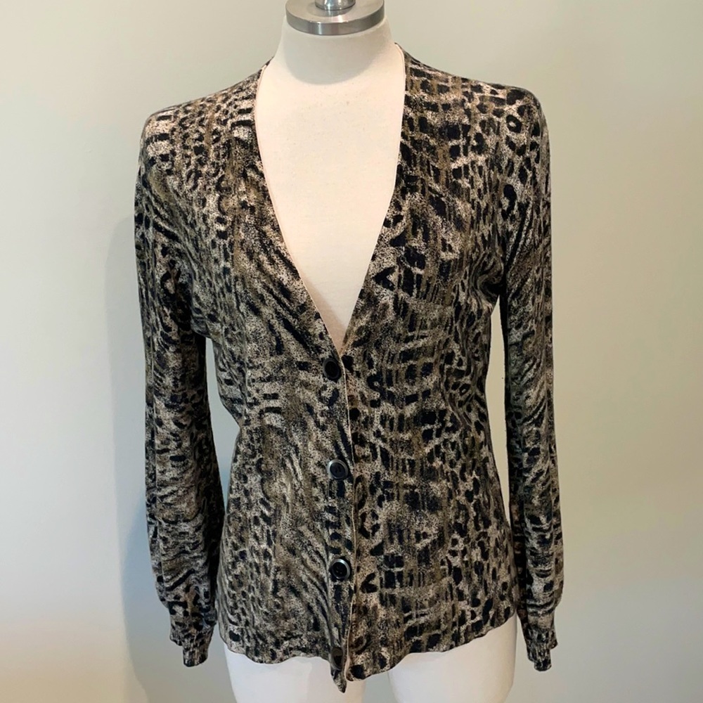 Jones NY - V Neck Cardigan Olive & Black